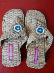 slippers rotan/turquoise 