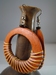 oorbellen hout met touw, rond, 46mm x 46mm 