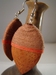 oorbellen hout met touw, bladvorm, 47mm x 28mm 