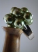 metalen ring met kunstparels groen 