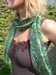 sjaal zijde, groen met print 