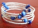 armband glaskraaltjes wit/blauw 